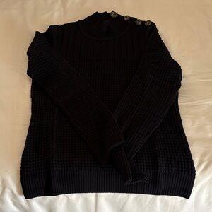 NWOTBrooks Brothers Navy Knit Sweater with Button Accents